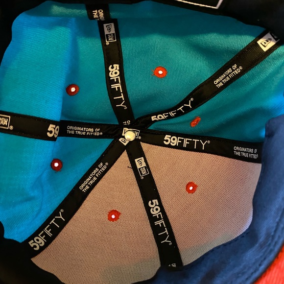 Vans Baseball Hat | Size  7 3/8 | 58.7 cm Orange/Teal NWT - approx 22” head - Picture 7 of 8